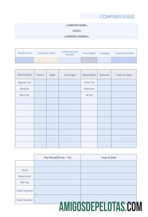 Imprimível Modelo de recibo de pagamento de embalagem